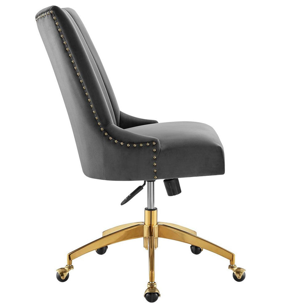 Empower Channel Tufted Performance Velvet Office Chair - No Shipping Charges MDY-EEI-4575-GLD-DUS