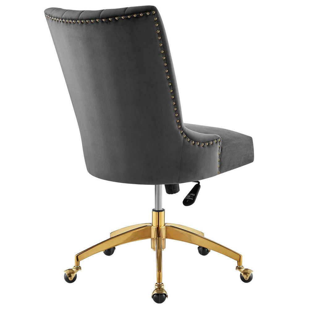 Modway Empower Channel Tufted Performance Velvet Office Chair Gold Gray MDY-EEI-4575-GLD-GRY