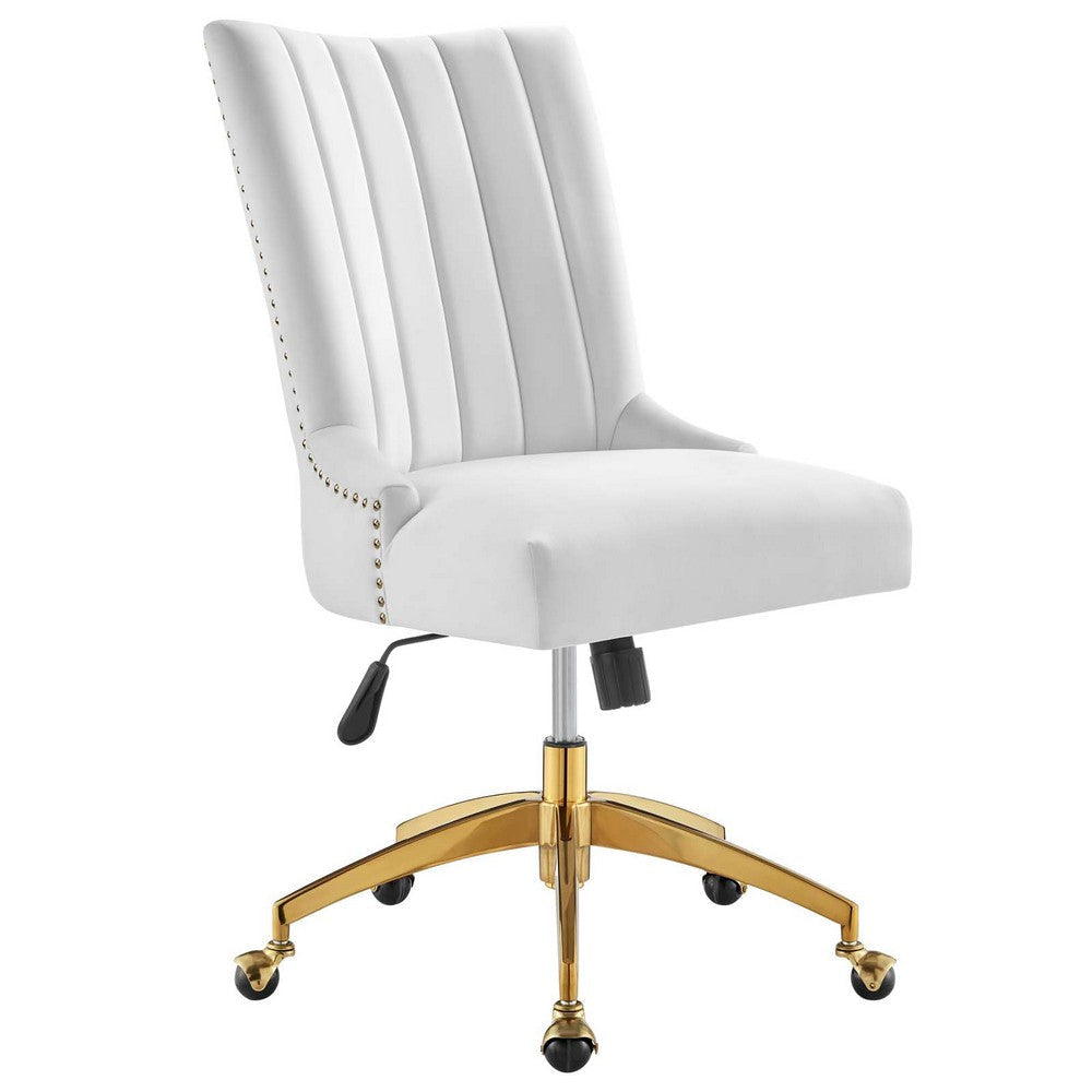 Modway Empower Channel Tufted Performance Velvet Office Chair, Gold White