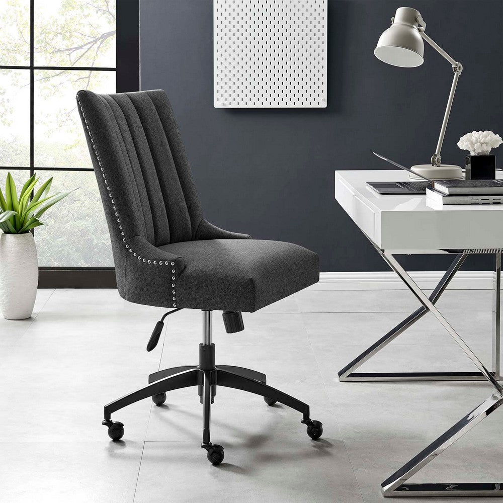 Modway Empower Channel Tufted Fabric Office Chair, Black Beige