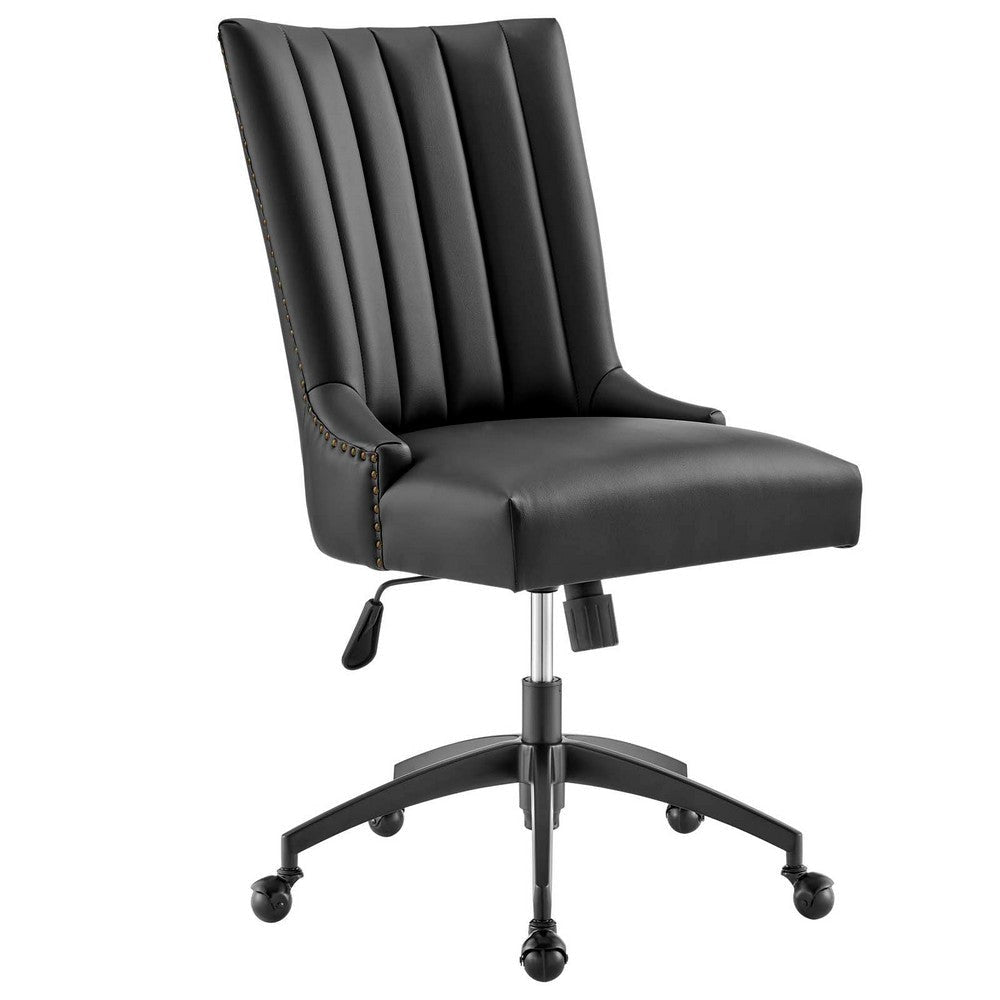 Empower Channel Tufted Vegan Leather Office Chair - No Shipping Charges MDY-EEI-4577-BLK-BLK