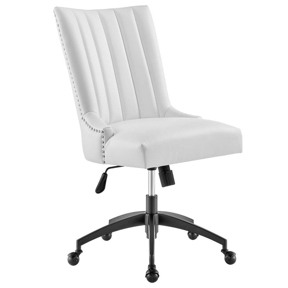 Modway Empower Channel Tufted Vegan Leather Office Chair, Black White