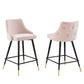 Modway Adorn Performance Velvet Counter Stool Set of 2, Pink