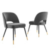 Modway Rouse Upholstered Velvet Side, 2 pcs - Dining Chairs, Charcoal