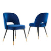 Modway Rouse Upholstered Velvet Side, 2 pcs - Dining Chairs, Navy