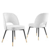 Modway Rouse Upholstered Velvet Side, 2 pcs - Dining Chairs, White