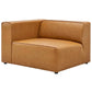 Modway Mingle Vegan Leather Sectional Sofa Left-Arm Chair, Tan