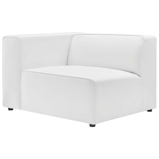 Modway Mingle Vegan Leather Sectional Sofa Left-Arm Chair, White