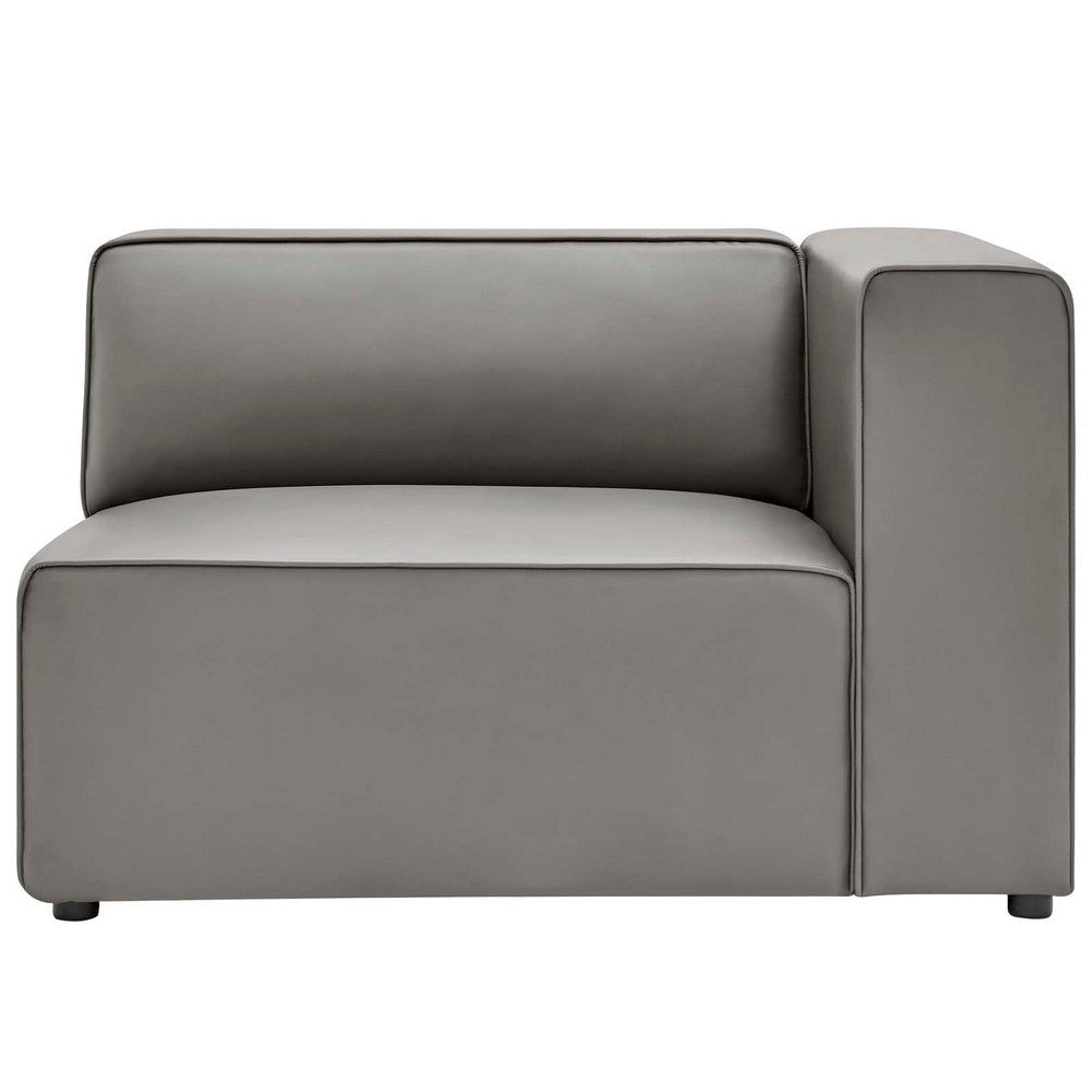 Modway Mingle Vegan Leather Sectional Sofa Right-Arm Chair Gray MDY-EEI-4622-GRY