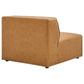 Modway Mingle Vegan Leather Sectional Sofa Armless Chair Tan MDY-EEI-4623-TAN