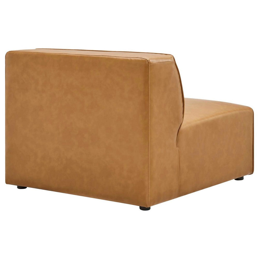 Modway Mingle Vegan Leather Sectional Sofa Armless Chair Tan MDY-EEI-4623-TAN