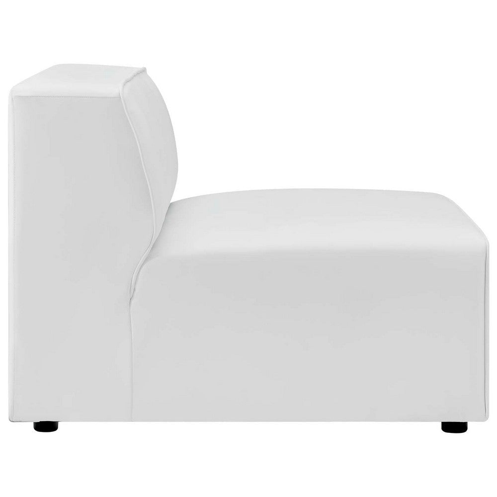 Modway Mingle Vegan Leather Sectional Sofa Armless Chair White MDY-EEI-4623-WHI