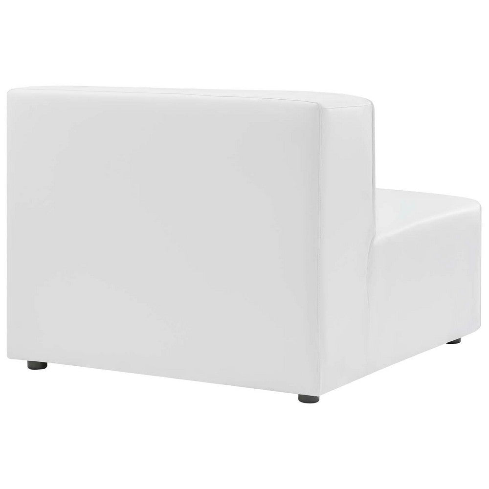 Modway Mingle Vegan Leather Sectional Sofa Armless Chair White MDY-EEI-4623-WHI