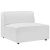 Modway Mingle Vegan Leather Sectional Sofa Armless Chair, White