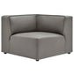 Modway Mingle Vegan Leather Sectional Sofa Corner Chair, Gray