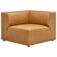 Modway Mingle Vegan Leather Sectional Sofa Corner Chair, Tan