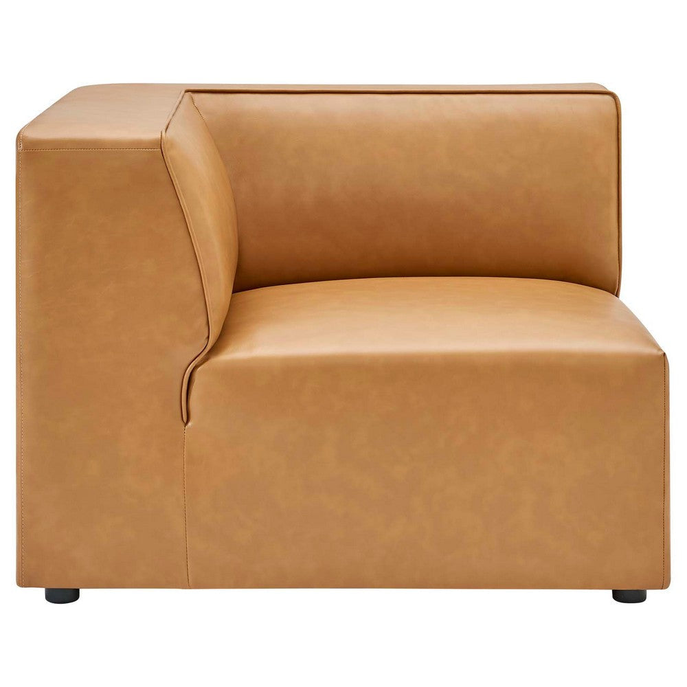 Modway Mingle Vegan Leather Sectional Sofa Corner Chair Tan MDY-EEI-4625-TAN