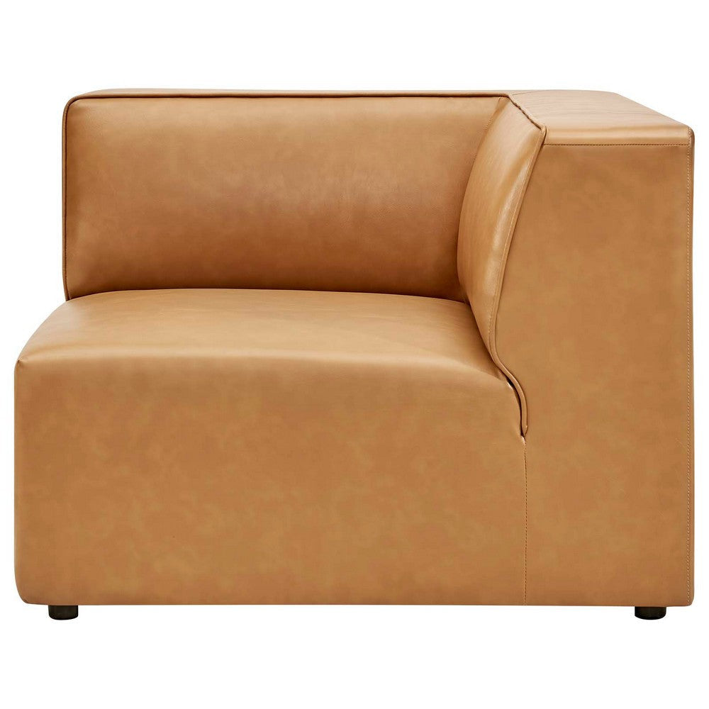 Modway Mingle Vegan Leather Sectional Sofa Corner Chair Tan MDY-EEI-4625-TAN