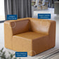 Modway Mingle Vegan Leather Sectional Sofa Corner Chair Tan MDY-EEI-4625-TAN