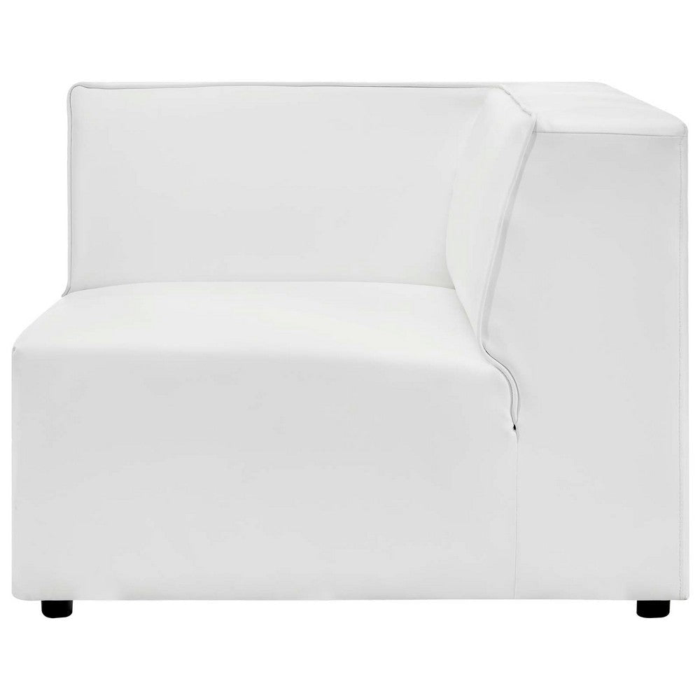 Modway Mingle Vegan Leather Sectional Sofa Corner Chair White 37 x 37 x 27 MDY-EEI-4625-WHI