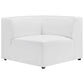 Modway Mingle Vegan Leather Sectional Sofa Corner Chair, White 37 x 37 x 27