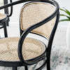 Modway Oliana Wood Dining Chair with Cane Rattan, Black