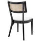 Modway Caledonia Wood Dining Chair with Cane Rattan in Black White MDY-EEI-4648-BLK-WHI