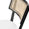 Modway Caledonia Wood Dining Chair with Cane Rattan in Black White MDY-EEI-4648-BLK-WHI