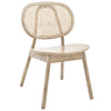 Modway Malina Wood Cane Rattan in Gray, Dining Side Chair