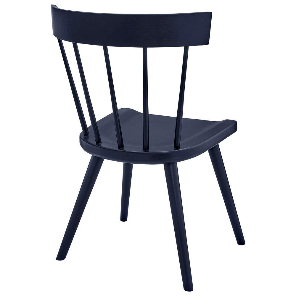 Modway Sutter Modern Farmhouse Wood Dining Chair in Midnight Blue 21 x 21.5 x 32.5 MDY-EEI-4650-MID