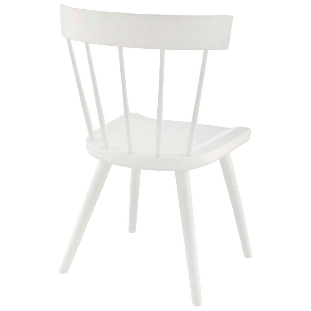 Modway Sutter Modern Farmhouse Wood Dining Chair in White MDY-EEI-4650-WHI