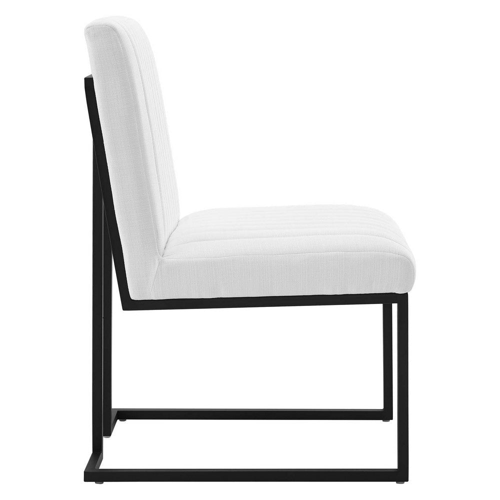 Modway Indulge Channel Tufted Fabric Dining Chair White MDY-EEI-4652-WHI