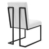 Modway Indulge Channel Tufted Fabric Dining Chair White MDY-EEI-4652-WHI