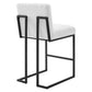 Modway Indulge Channel Tufted Fabric Counter-Height Bar Stool in White MDY-EEI-4653-WHI