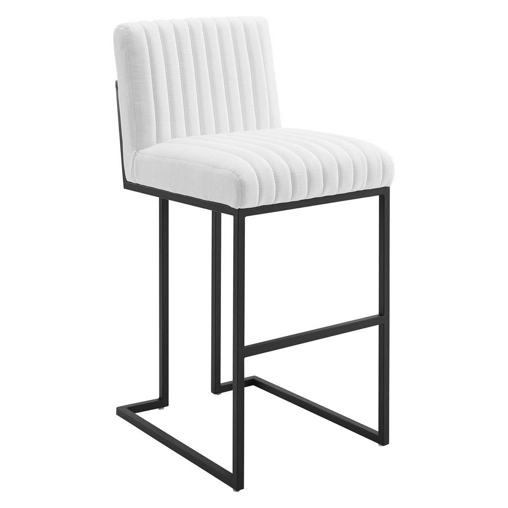 Modway Indulge Channel Tufted Fabric Bar Stool in White