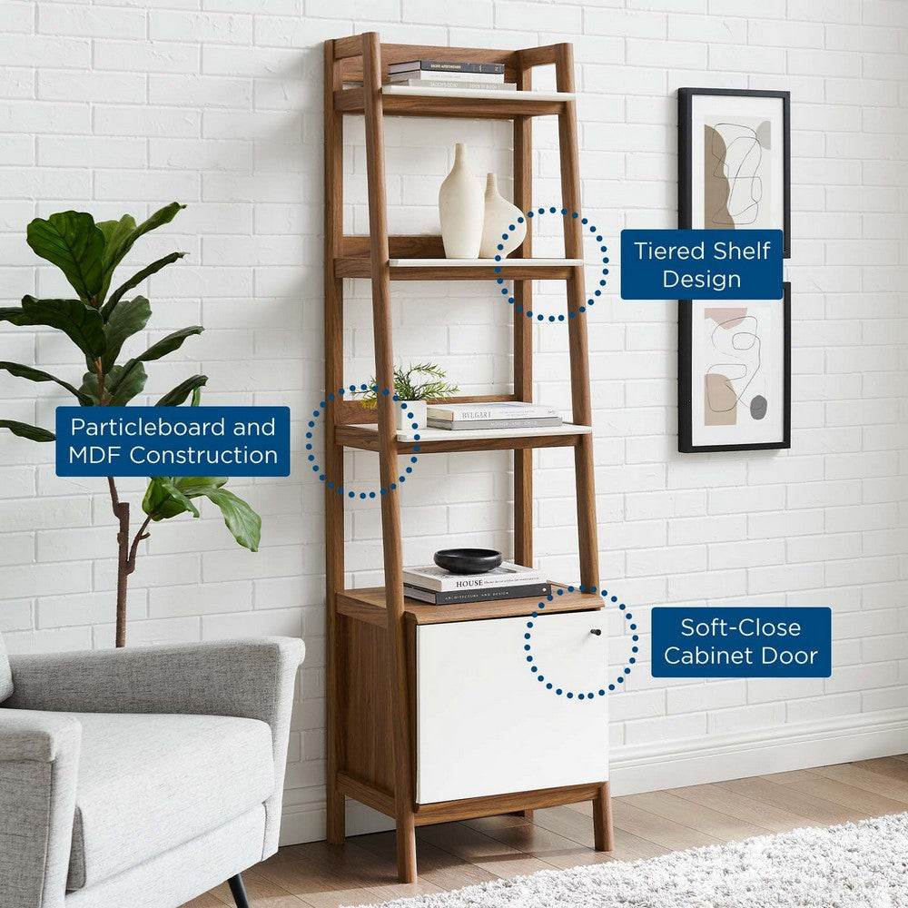 Modway Bixby Display Case 21’’ Bookshelf Walnut White MDY-EEI-4655-WAL-WHI