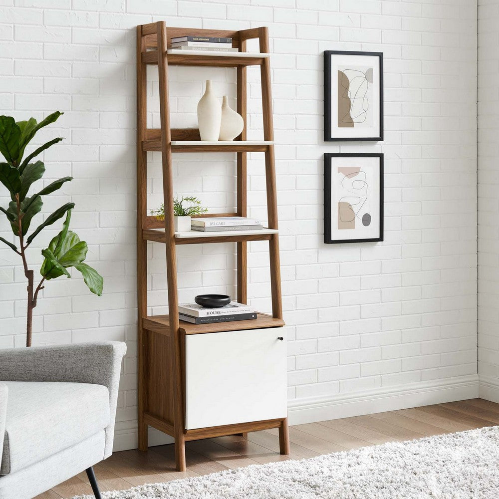 Modway Bixby Display Case 21’’ Bookshelf Walnut White MDY-EEI-4655-WAL-WHI