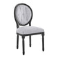 Modway Arise French Vintage Upholstered Fabric Dining Chair in Black Light Gray