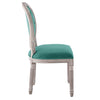 Modway Arise French Vintage Performance Velvet Dining Chair in Natural Teal MDY-EEI-4665-NAT-TEA