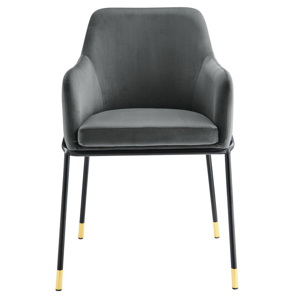 Jovi Performance Velvet Dining Armchair - No Shipping Charges MDY-EEI-4671-BLK-CHA