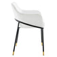 Modway Jovi Performance Velvet Dining Armchair Black White MDY-EEI-4671-BLK-WHI