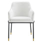 Modway Jovi Performance Velvet Dining Armchair Black White MDY-EEI-4671-BLK-WHI