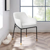 Modway Jovi Performance Velvet Dining Armchair Black White MDY-EEI-4671-BLK-WHI