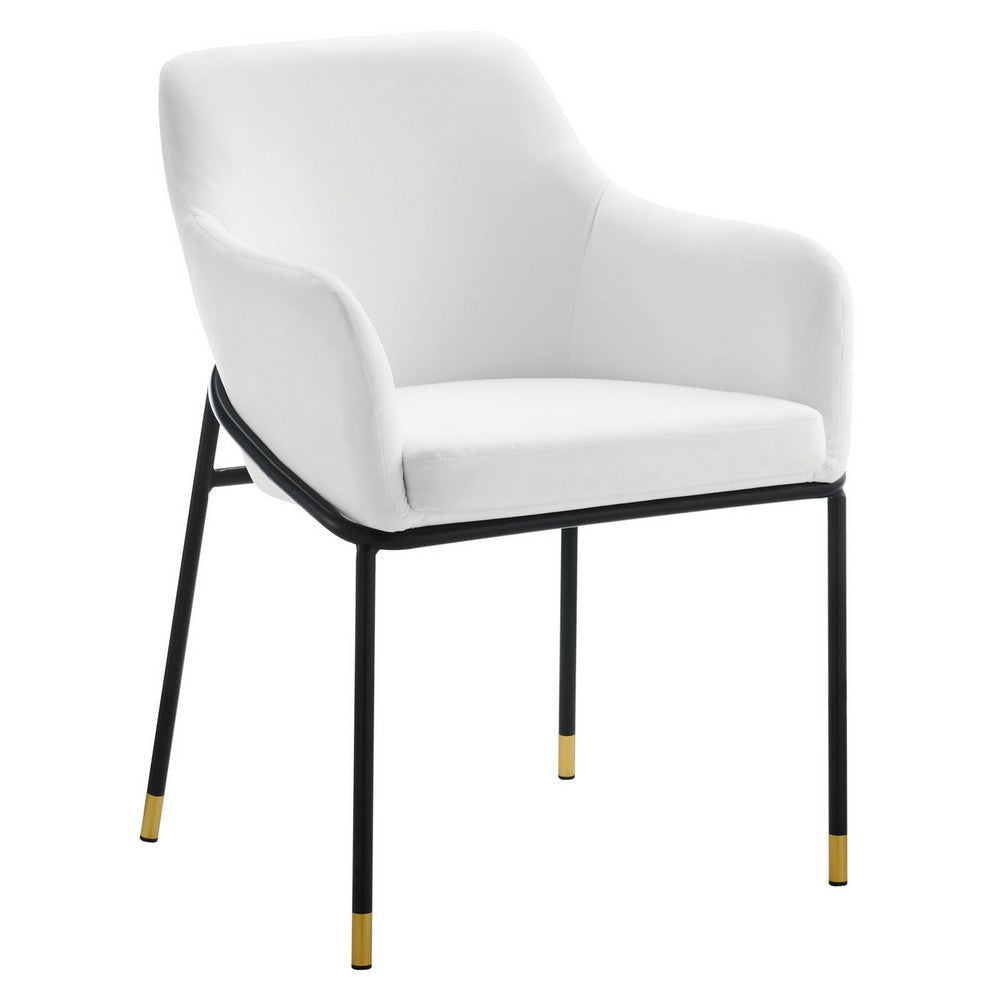 Modway Jovi Performance Velvet Dining Armchair, Black White