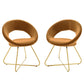 Modway Nouvelle Moday Performance Velvet Dining Chairs in Gold Cognac-Set of 2