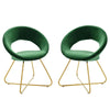 Modway Nouvelle Moday Performance Velvet Dining Chairs in Gold Emerald-Set of 2