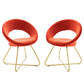 Modway Nouvelle Moday Performance Velvet Dining Chairs in Gold Orange-Set of 2