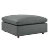 Modway Modular Sofa Commix Down Filled Overstuffed Vegan Leather Ottoman, Gray