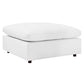 Modway Modular Sofa Commix Down Filled Overstuffed Vegan Leather Ottoman, White