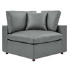 Modway Commix Modular Sofa, Corner Chair, Gray Vegan Leather